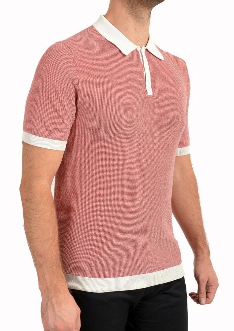 Ted Baker Cotton Polo Men’s Size 4 Shirt Salmon Peach London Collar Top A005426